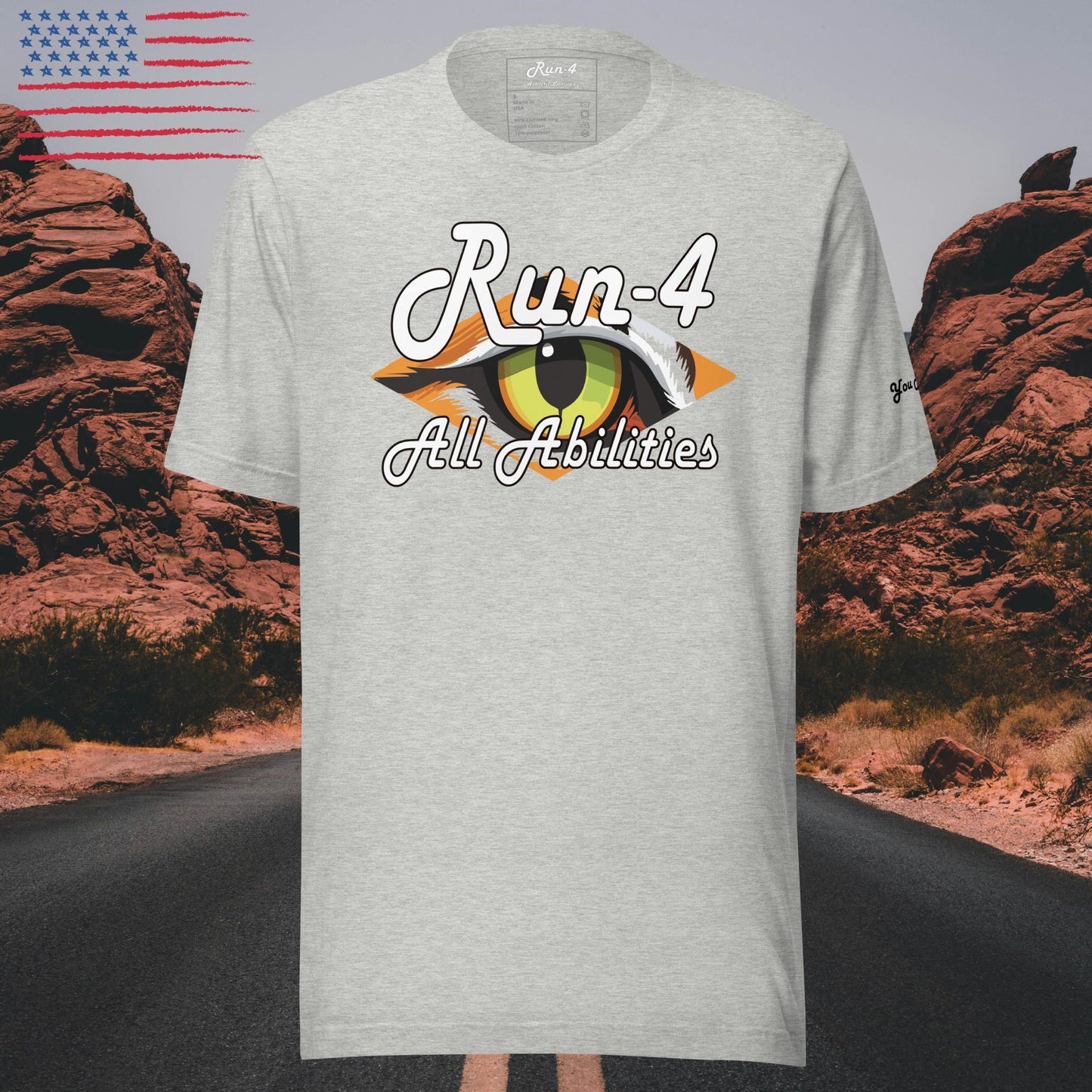 100% Made in the USA Run-4 All Abilities Eye of the Tiger Unisex t-shirt Light