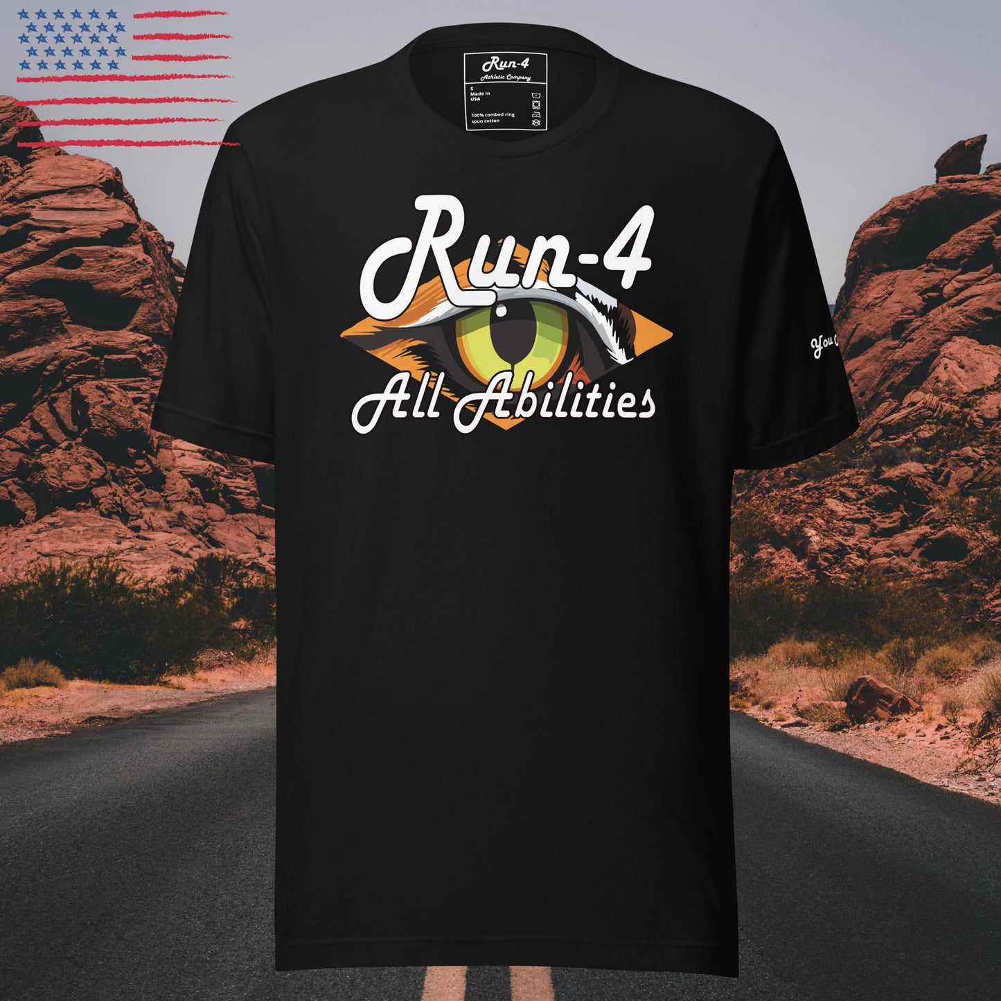 100% Made in the USA Run-4 All Abilities Eye of the Tiger Unisex t-shirt Dark