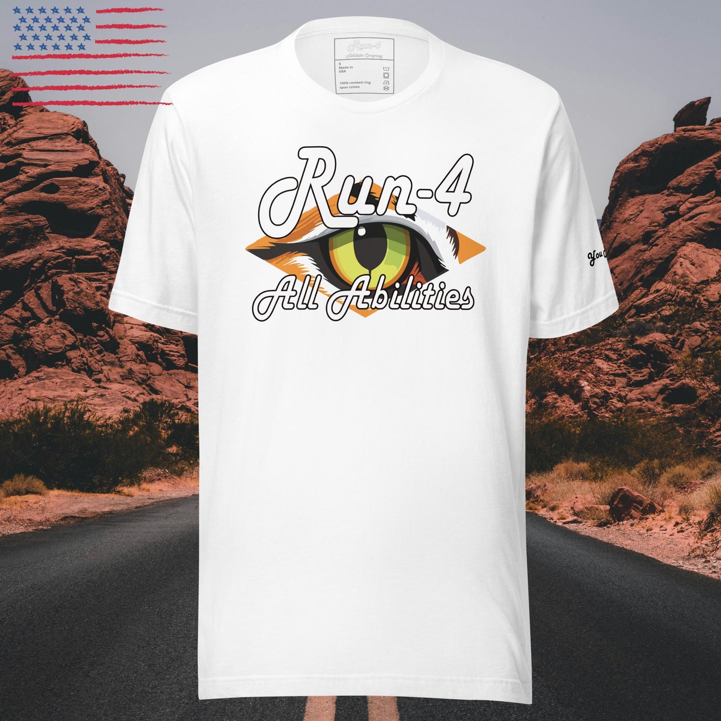 100% Made in the USA Run-4 All Abilities Eye of the Tiger Unisex t-shirt Light